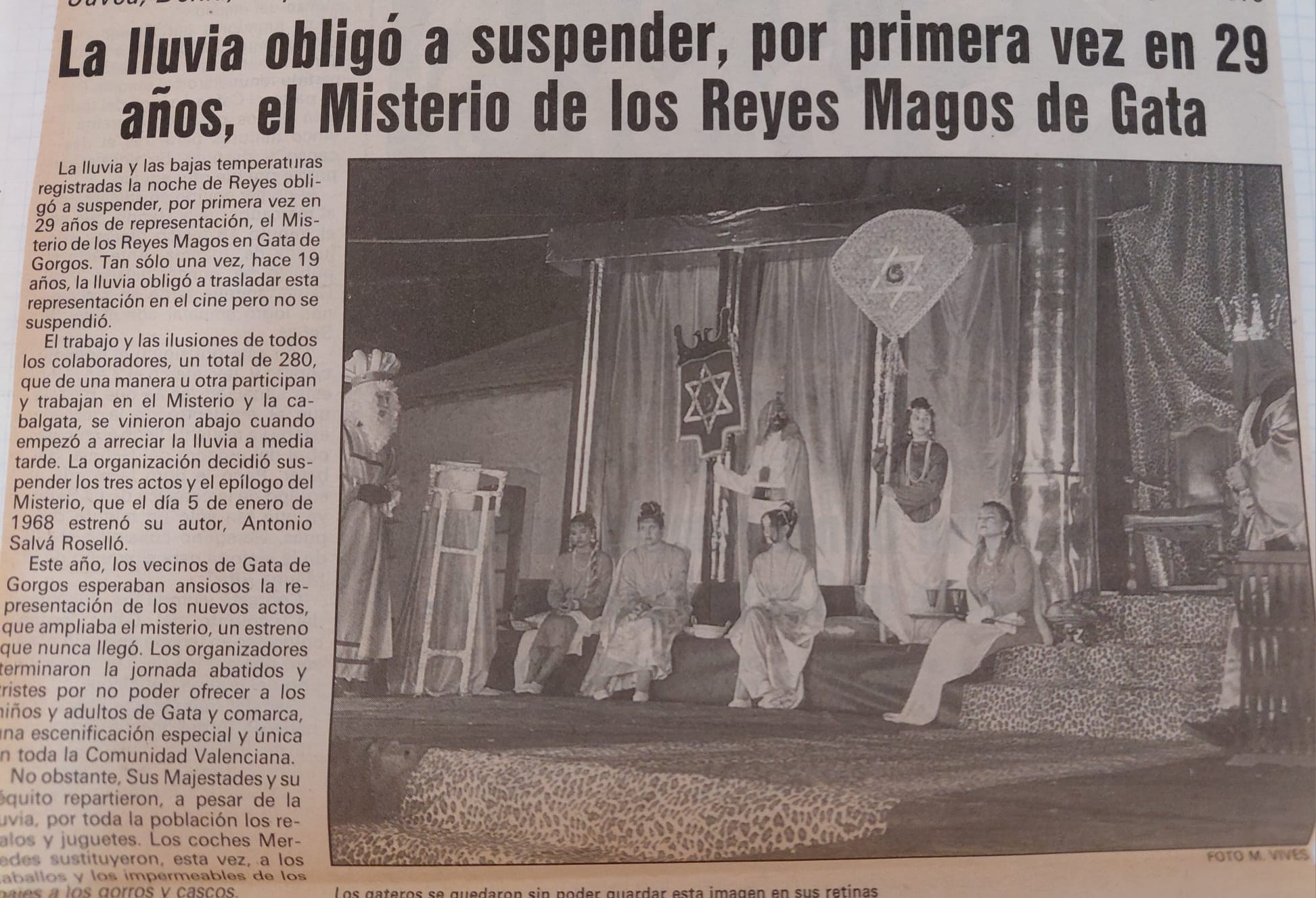 PARLA LA HISTÒRIA DELS REIS A GATA: TERCERA VOLTA EN 59 ANYS QUE SE SUSPÉN. En 1997 PER LA PLUJA; EN 2021 PEL COVID I HUI PER LA BORRASCA FRANCIS