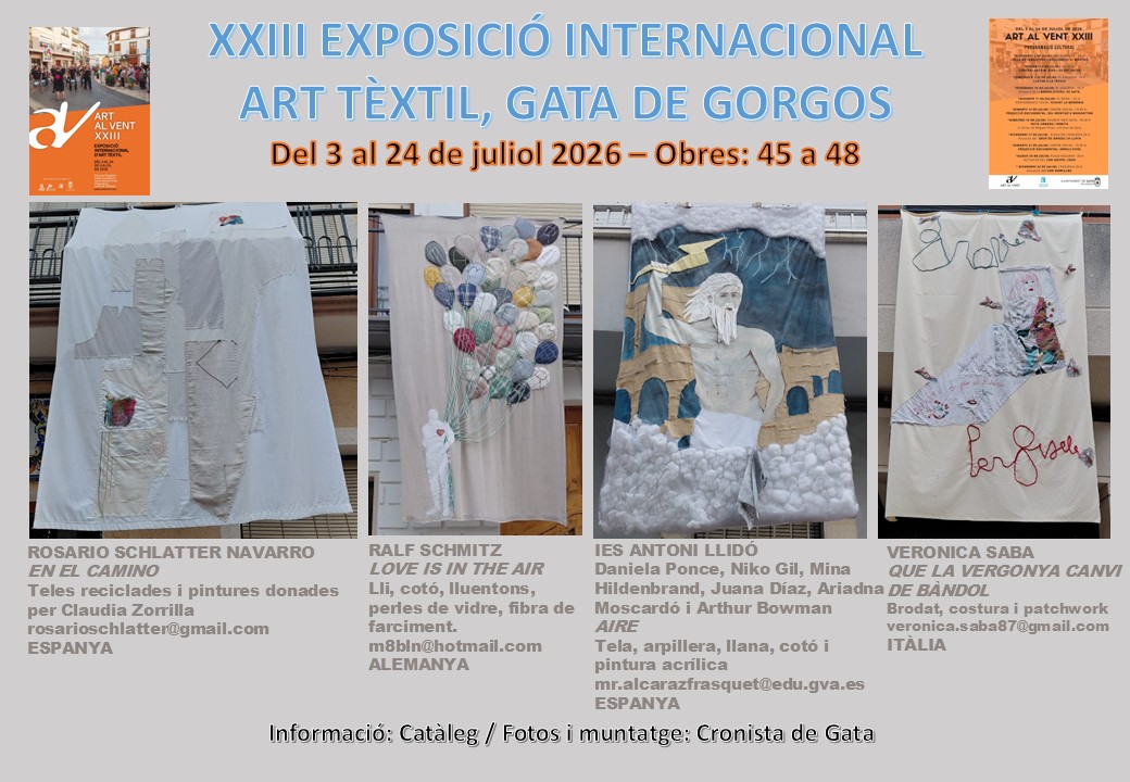 MIRADES URBANES. SEGUIM A LA PLAÇA NOVA, ART AL VENT 2026. Obres 45 a 48