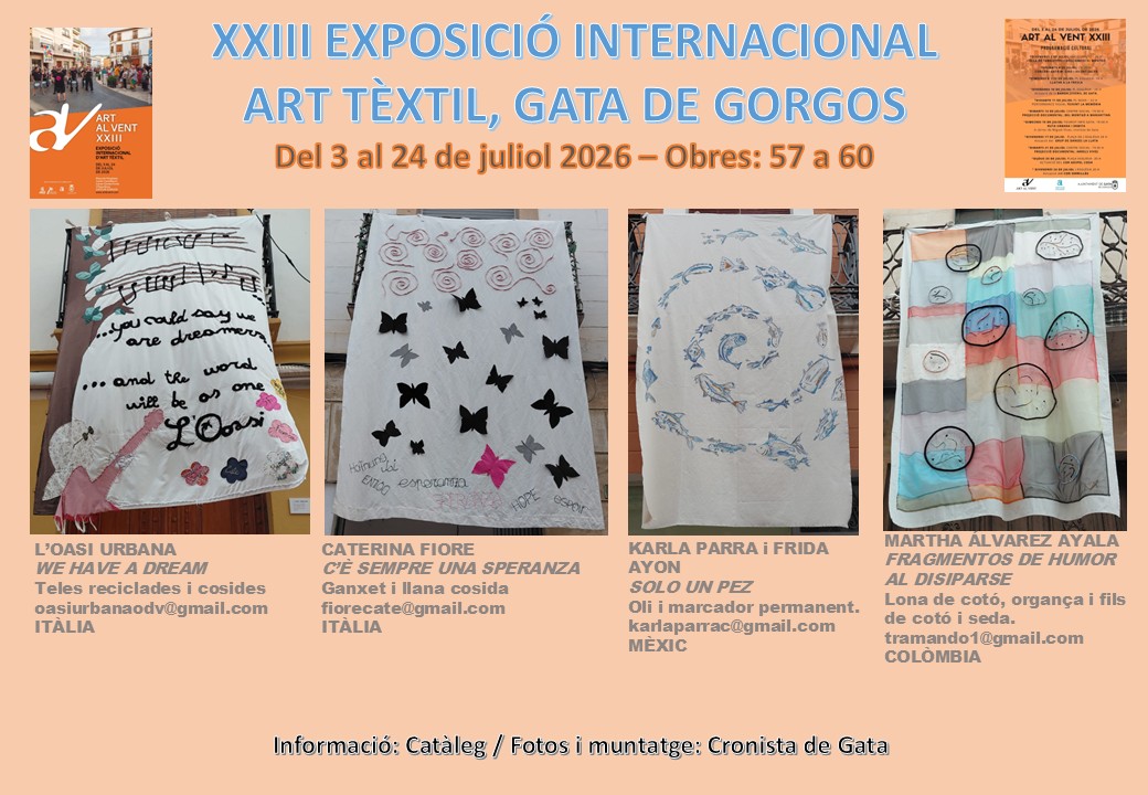 MIRADES URBANES, TORNEM AL CARRER CONSTITUCIÓ, ART AL VENT 2026. Set dies més. Obres 57 a 60