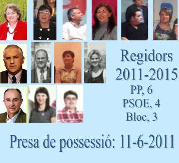 DIA 11, DISSABTE, A LES 12 INVESTIDURA. NOVA CORPORACIÓ, 2011-2015