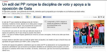 GATA ÉS NOTÍCIA HUI A LA PREMSA: El plenari de dimarts