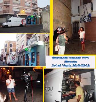 MUNTATGE DE LA GRAVACIÓ DE CANAL 9 TVV ( i II ) sobre Art al Vent