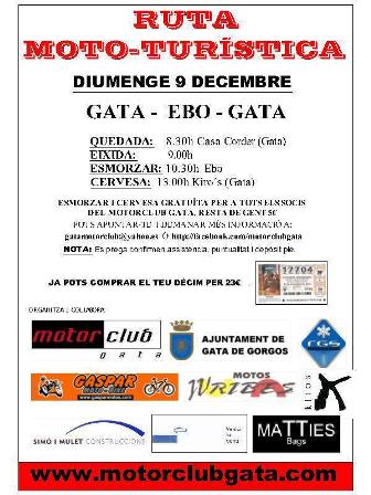 DIUMENGE 9, RUTA MOTO-TURÍSTICA GATA-VALL D'EBO-GATA