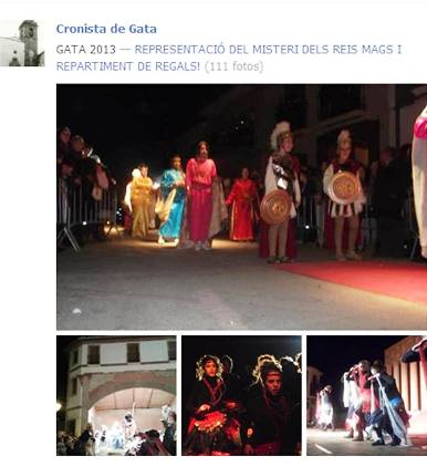 ÀLBUM DE L'ESCENIFICACIÓ DEL MISTERI DELS REIS I REPARTIMENT DE REGALS A GATA