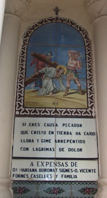 Hª LOCAL: CAPELLETES DE GATA. CALVARI: IIIª estació: Jesús cau, per primera vegada, amb la creu