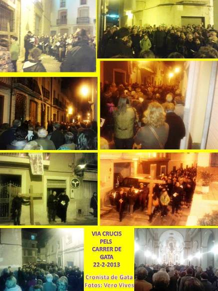 UNES 250 PERSONES PARTICIPEN EN EL NOVEDÓS VIA CRUCIS NOCTURN PELS CARRER DE GATA