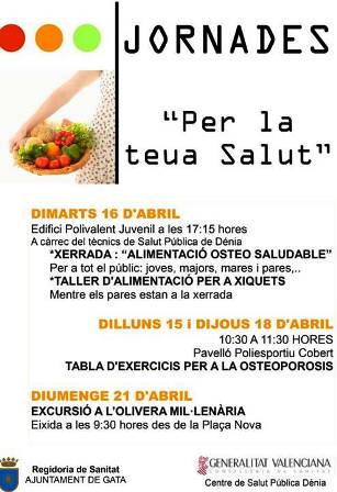 DEL 15 AL 21 DABRIL, JORNADES DE SALUT A GATA