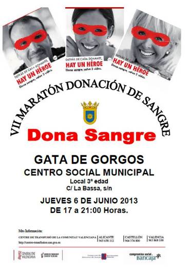DIJOUS, 6 DE JUNY, MARATÓ SOLIDÀRIA DE DONACIÓ DE SANG
