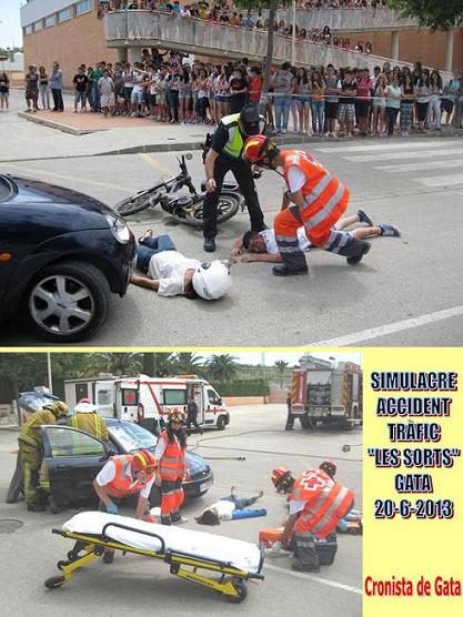 LA POLICIA LOCAL DE GATA ORGANITZA A LES SORTS UN SIMULACRE D'ACCIDENT