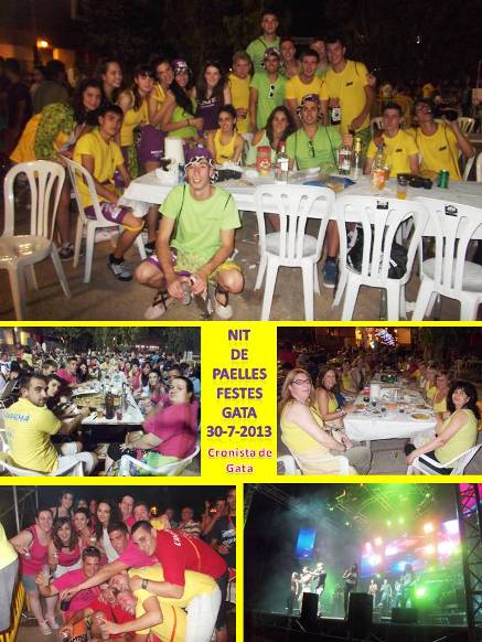 NIT DE PAELLES A LES FESTES DE GATA ( i II ): multitudinària concentraciói l'orquestra Montecarlo