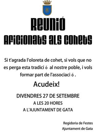 DEMÀ DIVENDRES REUNIÓ PER ALS AFICIONATS ALS COETS