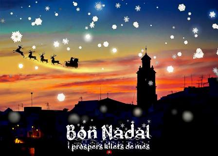 FELICITEN EL NADAL: Quico Buigues amb les llums gateres