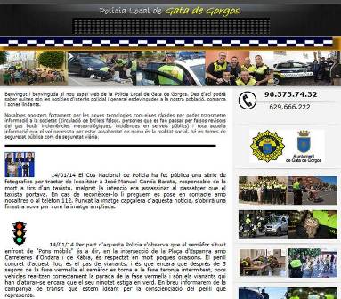 NOVA SECCIÓ: PÀGINES WEB DEL POBLE DE GATA 1.- LA PÀGINA WEB DE LA POLICIA LOCAL DE GATA SEGUEIX RENOVANT-SE