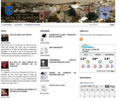 RECORDEU LA NOVA SECCIÓ: PÀGINES WEB DEL POBLE DE GATA. 2.- LA PÀGINA WEB DE LAJUNTAMENT DE GATA DE GORGOS