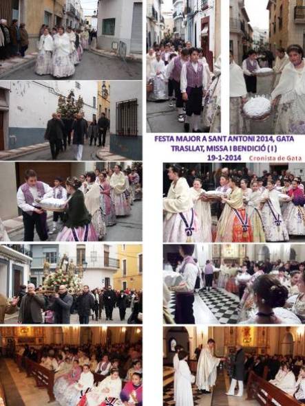 PROCESSÓ DE TRASLLAT, MISSA I BENEDICCIÓ D'ANIMALS ( I ) (Festes de Sant Antoni Gata 2014)