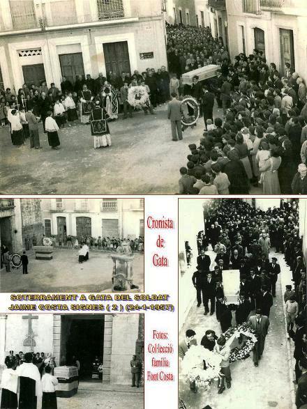 JAIME COSTA SIGNES (Jaumet de Carnero) (1934-1957): UNA VIDA TRUNCADA PER UN ACCIDENT A LA MILI (Capítol VII, el seu enterro a Gata -2-)