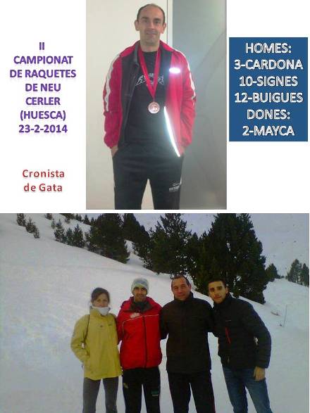 IGNACIO CARDONA (de mare gatera) I PEP SIGNES PALERES, IMPORTANTS RESULTATS AL CAMPIONAT DESPANYA DE RAQUETES DE NEU A CERLER