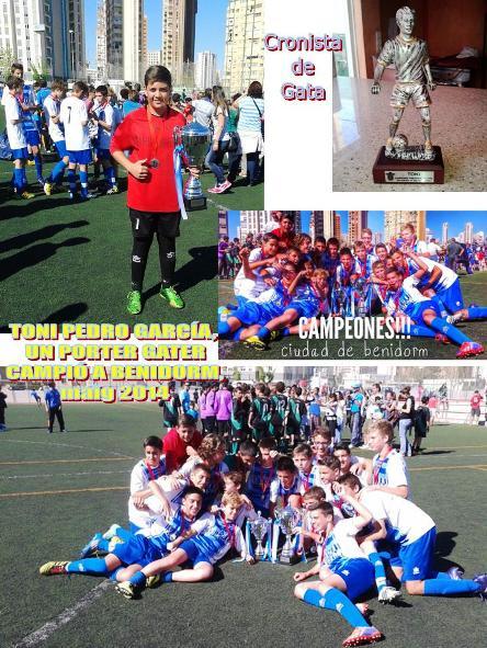 TONI PEDRO GARCÍA, un jove de Gata infantil, porter del Ciutat de Benidorm. És el menys golejat del grup