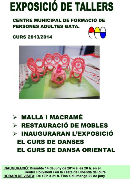 DEMÀ DISSABTE DIA 14, CLOENDA DE LESCOLA DADULTS (FPA) DE GATA