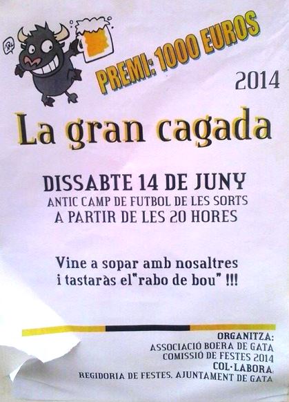 LA COMISSIÓ DE FESTES PATRONALS FA HUI L'ACTE DE LA GRAN CAGADA I SOPAR