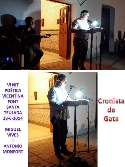 EL CRONISTA DE GATA I ANTONIO MONFORT, invitats a la Nit Poètica vicentina de la Font Santa de Teulada