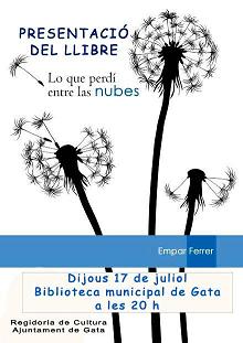 HUI A LA BIBLIOTECA DE GATA ES PRESENTA EL LLIBRE D'EMPAR FERRER LO QUE PERDÍ ENTRE LAS NUBES