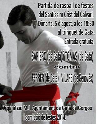 HUI, A LES 18,30, AL TRINQUET DE GATA: interessant partida de raspall