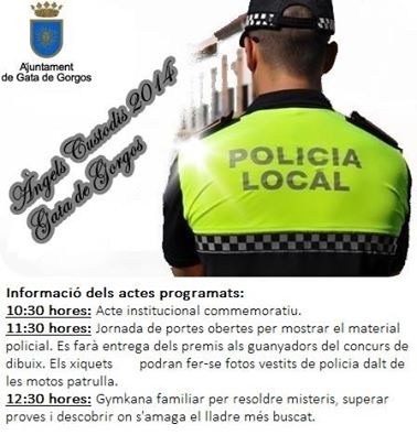 LA POLICIA LOCAL DE GATA FESTEJA EL DISSABTE 4 ALS ÀNGELS CUSTODIS: ja es coneix l'horari