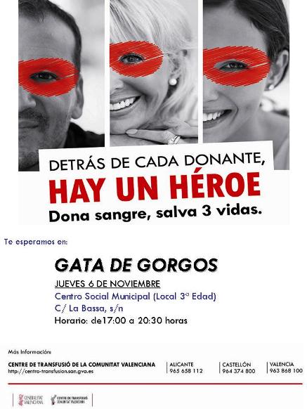 DEMÀ, 6 DE NOVEMBRE, NOVA DONACIÓ DE SANG