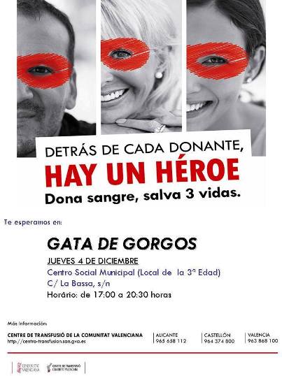 DEMÀ, PRIMER DIJOUS DE DESEMBRE, NOVA DONACIÓ DE SANG