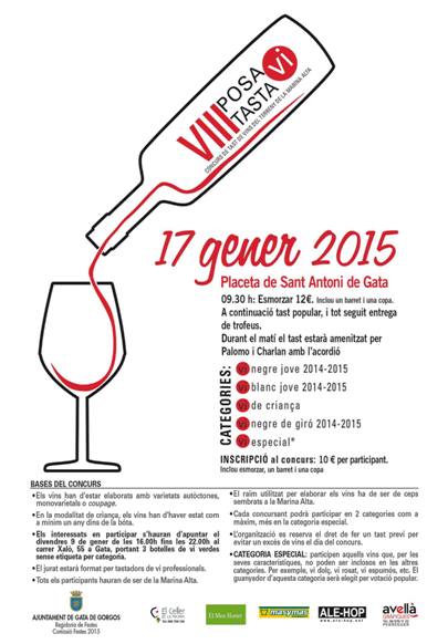 HUI, DIA DE INSCRIPCIÓ PER AL VIII POSA VI, TASTA VI, que es farà el dia 17, dissabte. a la Placeta de Sant Antoni