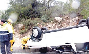 LA PREMSA PARLA DEl'accident d'ahir a l'entrada de la Garganta