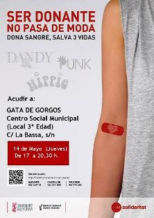 LA DONACIÓ DE SANG CANVIA AL 14 DE MAIG A GATA