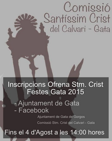 GATA, COMPTE ENRERE PER A LES FESTES: COMENCEN LES INSCRIPCIONS PER A L'OFRENA, LA VESPRA DEL CRIST