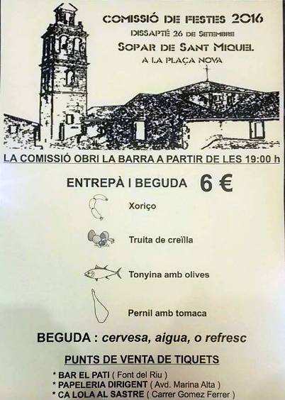 FESTES SANT MIQUEL 2015 GATA: Hui teatre, sopar i ball; demà jocs i danses