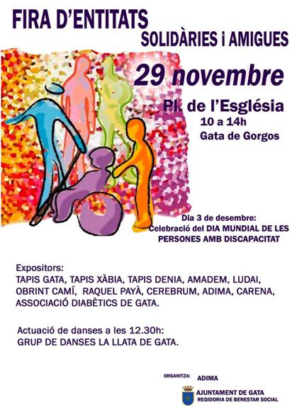 DIUMENGE 29, GATA POT DONAR UNA MÀ A LA SOLIDARITAT: FIRA D'ENTITATS I ASSOCIACIONS A LA PLAÇA VELLA