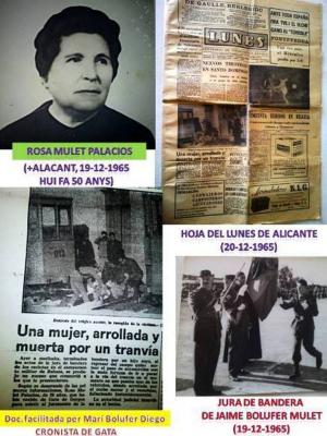HUI FA 50 ANYS DE LA SOBTADA MORT EN ACCIDENT A ALACANT DE ROSA MULET PALACIOS