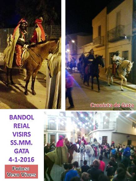 REIS GATA 2016 (FITPCV): ELS PAGES FAN EL BANDO REIAL PELS CARRERS DEL POBLE, ANUNCIANT L'ARRIBADA DELS REIS DEMÀ