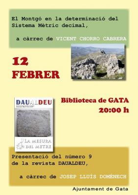 GATA: DIVENDRES 12 A LA BIBLIOTECA, PRESENTEN LA REVISTA CIENTÍFICA DAUALDEU
