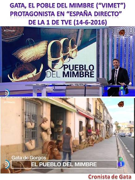 GATA, EL POBLE DEL MIMBRE (VIMET), PROTAGONISTA EN ESPAÑA DIRECTO DE LA 1 DE TVE