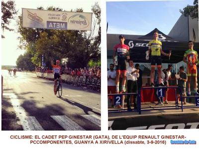 CICLISME, GATA: EL CADET PEPE GINESTAR GUANYA A XIRIVELLA