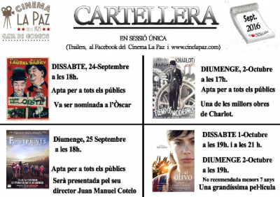 GATA: HUI DISSABTE 24, COMENÇAT LA NOVA TEMPORADA DEL CINEMA LA PAZ