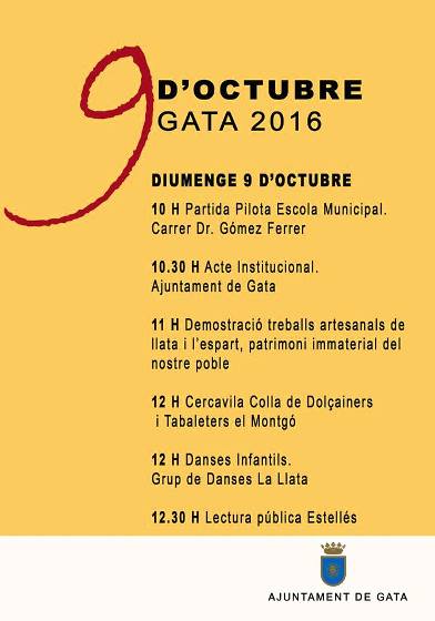 L'AJUNTAMENT DE GATA COMMEMORA EL 9 D'OCTUBRE EN EL MARC DE LA FIRA