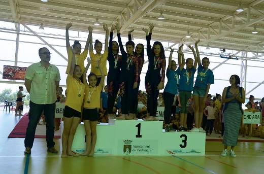 GATA PUJA AL PÒDIUM TRES VEGADES: ACTE DE CLOENDA DE LA LLIGA COMARCAL DE GIMNÀSTICA RÍTMICA (Pedreguer)