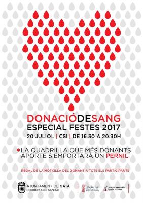 NOVA DONACIÓ DE SANG PRÈVIA A FESTES, AMB ESPECIAL CRIDA PER A LES QUADRILLES