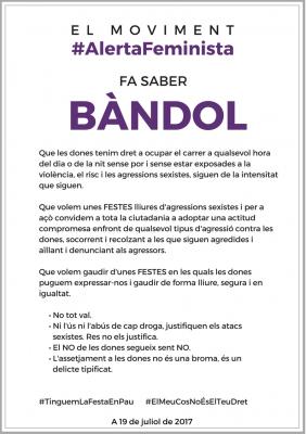 CAMPANYA D'IGUALTAT PER A UNES FESTES SENSE AGRESSIONS MASCLISTES