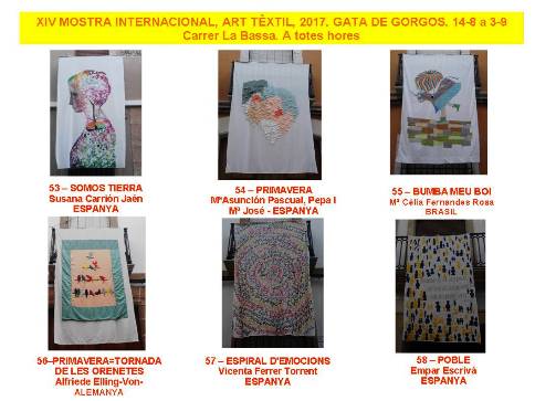 XIV MOSTRA ART TÈXTIL 2017: LES OBRES (53-58)
