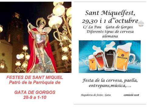 DE DIJOUS 28/9 A DIUMENGE 1/10: FESTES DE SANT MIQUEL A GATA