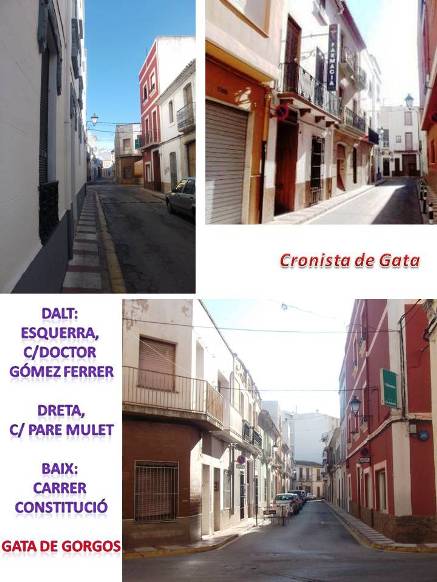 NOVA SUBVENCIÓ PER A RENOVAR MÉS CANONADES DELS CARRERS DE GATA: Doctor Gómez Ferrer, Constitució i Pare Mulet