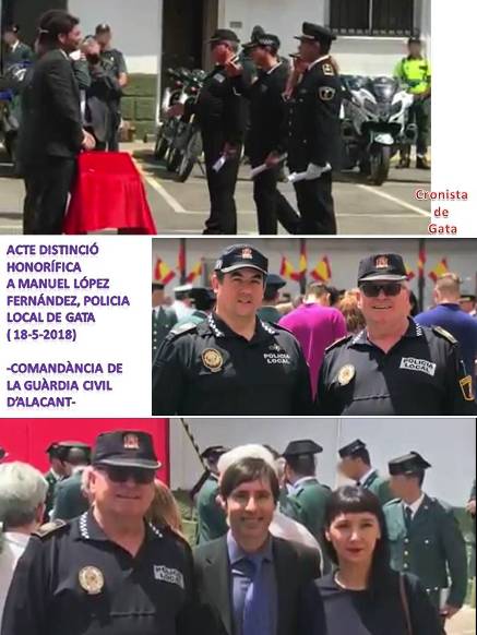 MERESCUDA DISTINCIÓ HONORÍFICA AL POLICIA LOCAL DE GATA, MANUEL LÓPEZ FERNÁNDEZ, PER LA COMANDÀNCIA DE LA GUÀRDIA CIVIL D'ALACANT